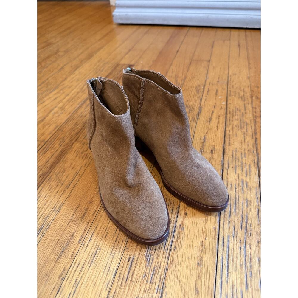 Dolce Vita Boots Womens Size 6 Suede Ankle Zip Tucker Saddle Block Heel Shoes
